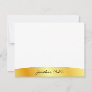 Gold And White Personalized Elegant Calligraphed Card