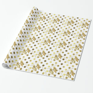Gold and White Personalized Wedding Wrapping Paper