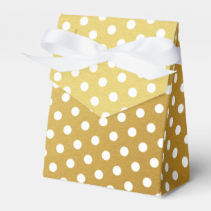 Gold and White Polka Dot Pattern Favour Box
