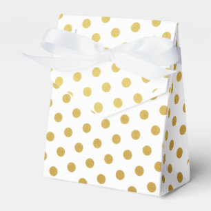 Gold and White Polka Dot Pattern Favour Box