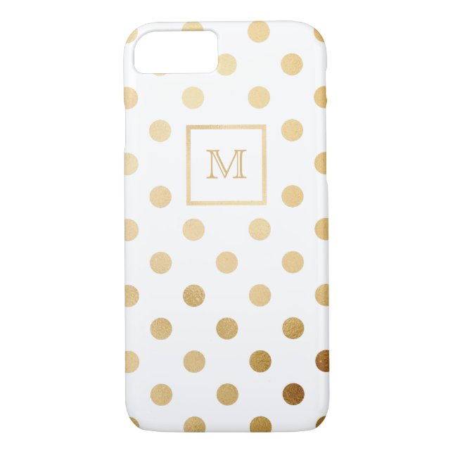 Gold and White Polka Dot Phone case (Back)