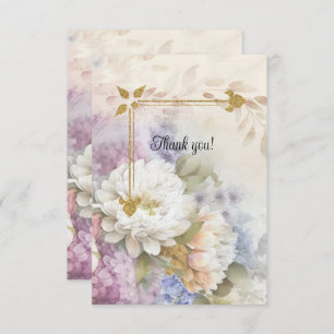 Gold and White Roses Candlelight Thank You Card