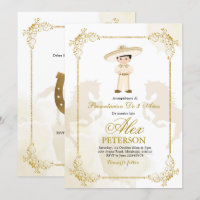 Gold and White Spanish Mexican Boy Charro