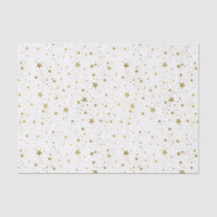 Gold and White Sparkling Stars Tissue Paper