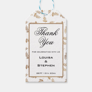 Gold and White Thank You Tags