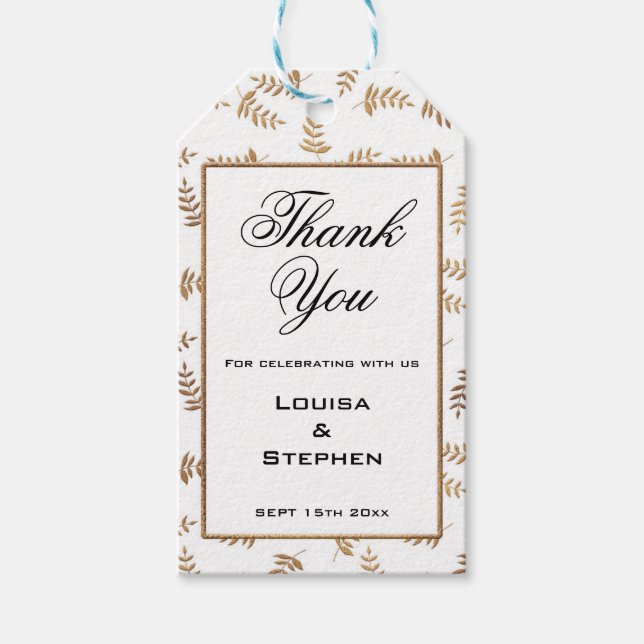 Gold and White Thank You Tags (Front)