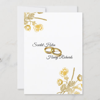 Gold and White Wedding Invitation