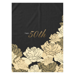 Gold and yellow 50th anniversary tablecloth