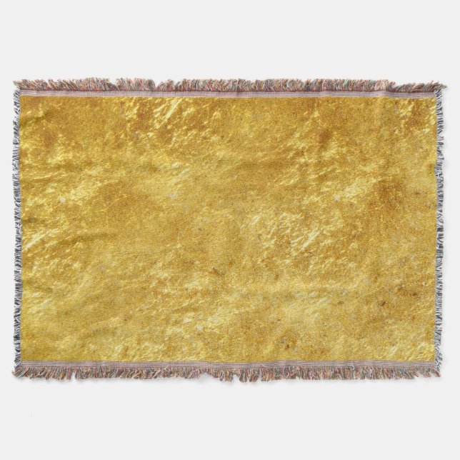 Gold and yellow plated marble pattern throw blanket (Front)