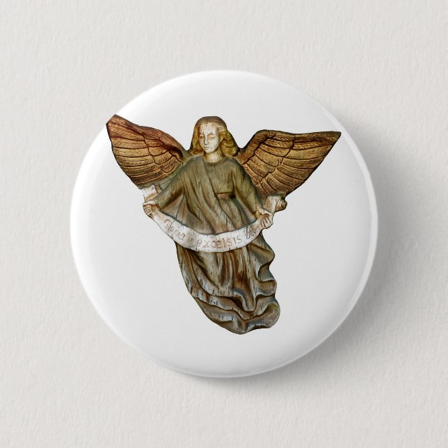 Gold Angel 2 Inch Round Button (Front)