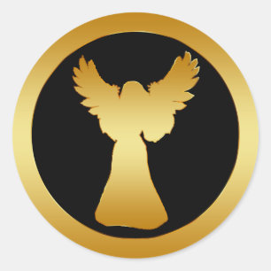 GOLD ANGEL CLASSIC ROUND STICKER