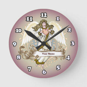 Gold Angel Heart  clock