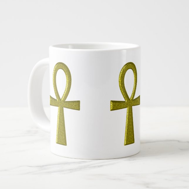 Gold Ankh Jumbo Mug (Front Left)