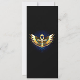 Gold Ankh with Wings