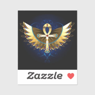 Gold Ankh with Wings