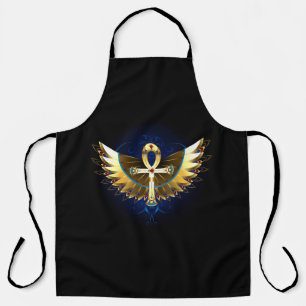 Gold Ankh with Wings Apron