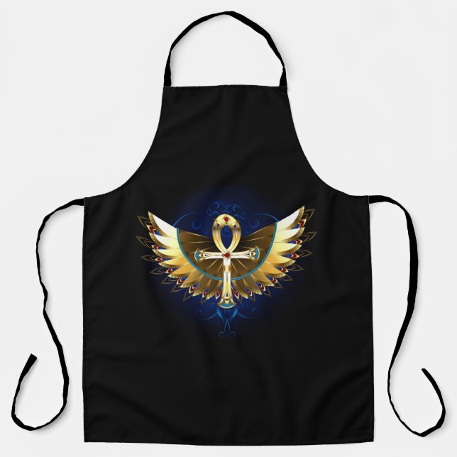 Gold Ankh with Wings Apron (Front)