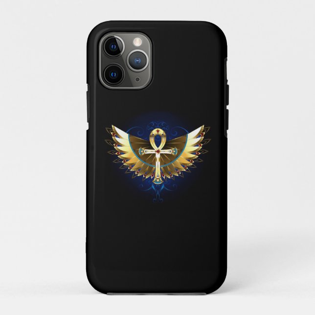 Gold Ankh with Wings Case-Mate iPhone Case (Back)