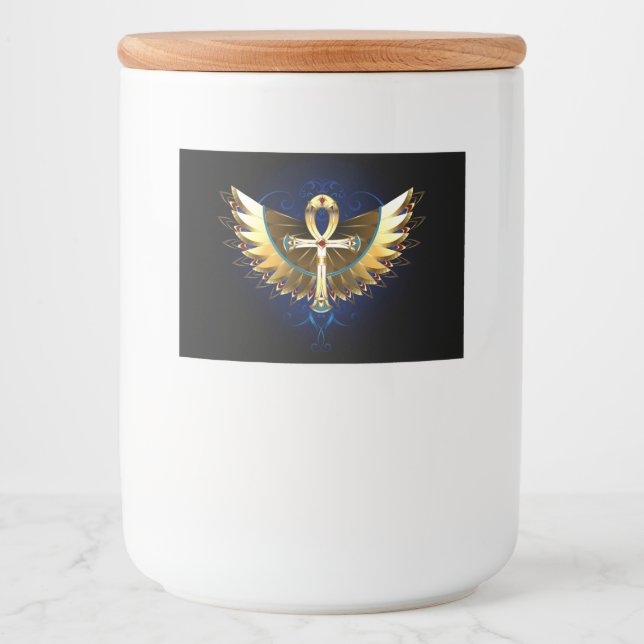 Gold Ankh with Wings Food Label (Front)