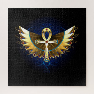 Gold Ankh with Wings Jigsaw Puzzle