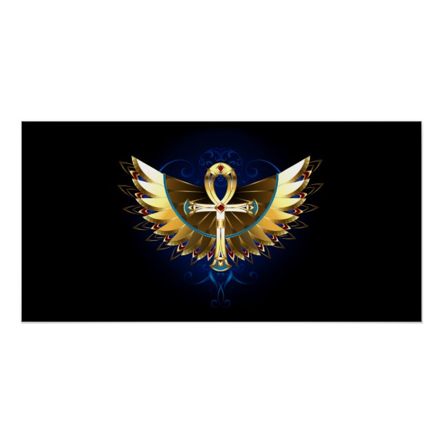 Gold Ankh with Wings Poster (Front)