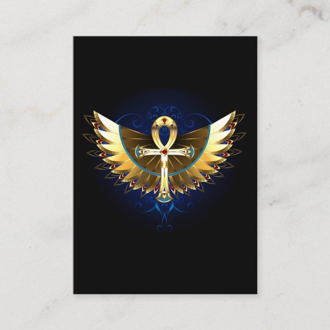 Gold Ankh with Wings Referral Card (Front)