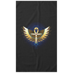 Gold Ankh with Wings Tablecloth