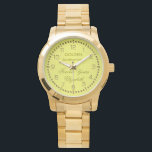 Gold Anniversary Monogram Watch<br><div class="desc">Gold Anniversary Monogram Golden Bracelet Watch. Gold brushed metal dial face with Golden anniversary wish, "Forever Yours" and name of the person giving the gift. Customize and personalize the text on the dial and add your own text, name, monogram.Click the "Customize it" button to change the colour of the text....</div>