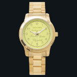 Gold Anniversary Monogram Watch<br><div class="desc">Gold Anniversary Monogram Golden Bracelet Watch. Gold brushed metal dial face with Golden anniversary wish, "Forever Yours" and name of the person giving the gift. Customize and personalize the text on the dial and add your own text, name, monogram.Click the "Customize it" button to change the colour of the text....</div>