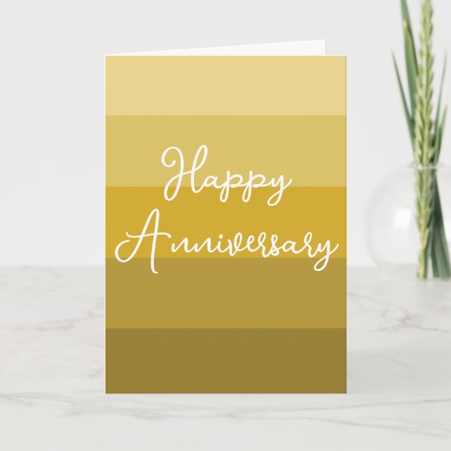 GOLD ANNIVERSARY ROMANTIC LOVE GOLDEN 50TH WEDDING CARD (Front)