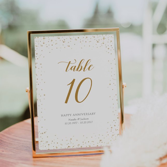 Gold Anniversary Table Numbers Card - GAC333 (Creator Uploaded)