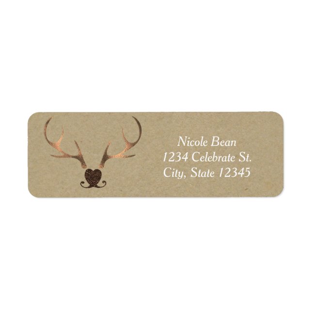 Gold Antlers & Brown Paper Rustic Wedding (Front)