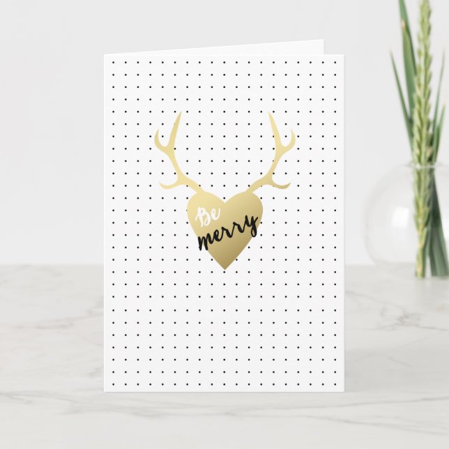 Gold Antlers | Holiday Greeting Card (Front)