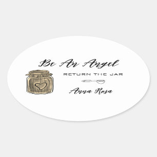 *~* Gold AP30 Return jar Canning Mason Jar Oval St Sticker