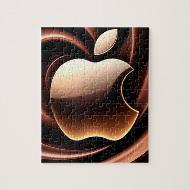 🍎 Gold Apple Liquid Metallic Luxury Puzzle Gift  (Vertical)