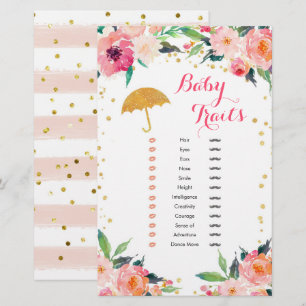 Gold April Showers Baby Shower Baby Traits
