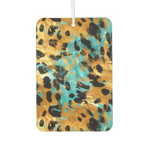 Gold Aqua Black Leopard Animal Air Freshener
