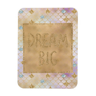 Gold Aqua Glitter Dream Purple Mermaid       Magnet