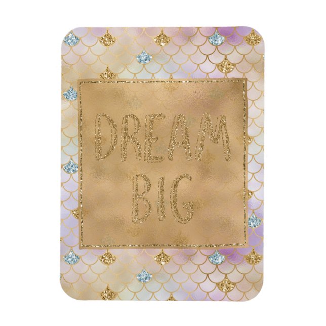 Gold Aqua Glitter Dream Purple Mermaid       Magnet (Vertical)