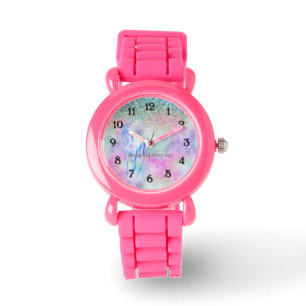 Gold Aqua Glitter Purple White Unicorn Sparkle     Watch