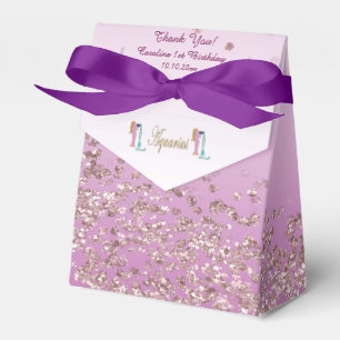 Gold Aquarius & Rose Gold Glitter Birthday Favor Box