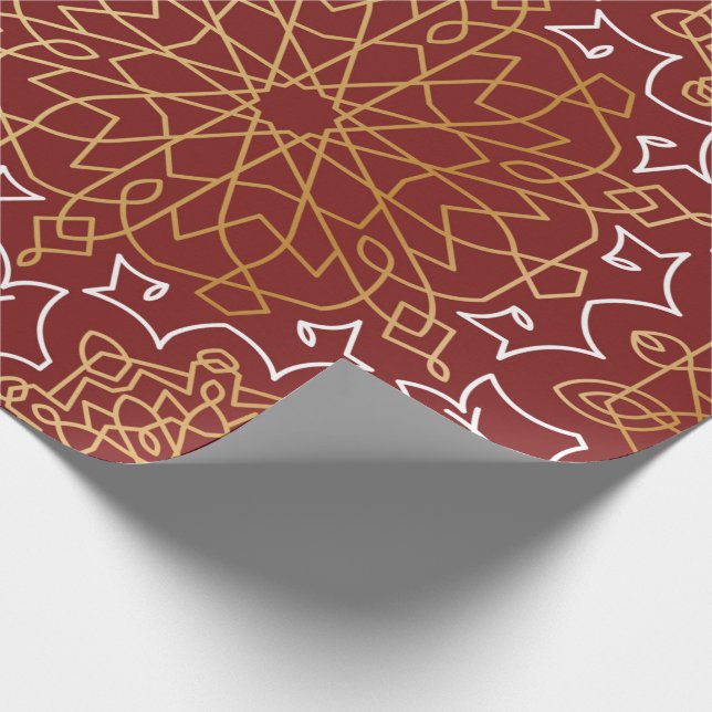 Gold Arabesque Islamic Wrapping Paper (Corner)