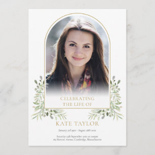 Gold Arch Foliage Funeral Order Of Service Program