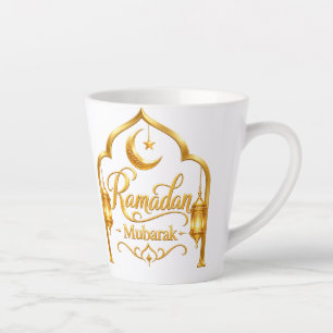 Gold Arch Lantern Ramadan Mubarak Latte Mug