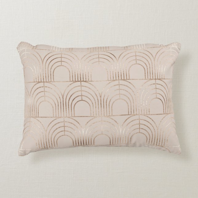 Gold Arch Tiles Art Deco. Accent Pillow (Front)