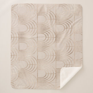 Gold Arch Tiles Art Deco. Sherpa Blanket