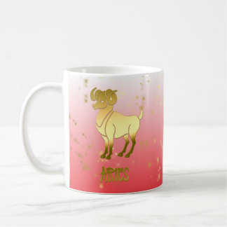 Gold Aries Ombre Astrology Horoscope Zodiac Sign Coffee Mug