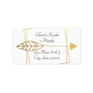 Gold Arrow & Geometric Personalized Address Label