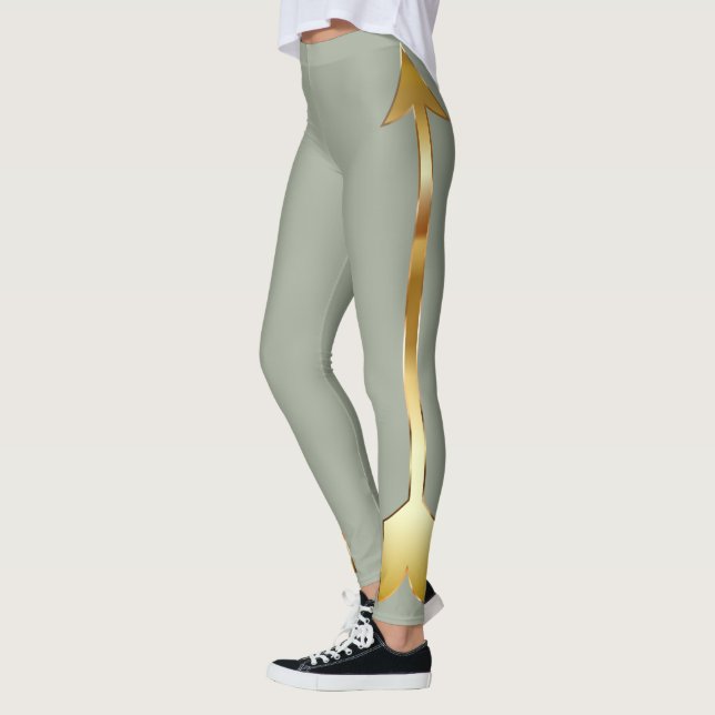 Gold Arrow Grey Leggings (Left)