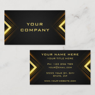 Gold Arrow Lights Golden Luxury Black Professional Business Card